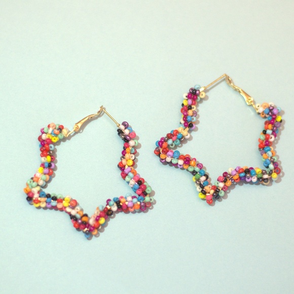 Star Hoop Earrings - Picture 2 of 2